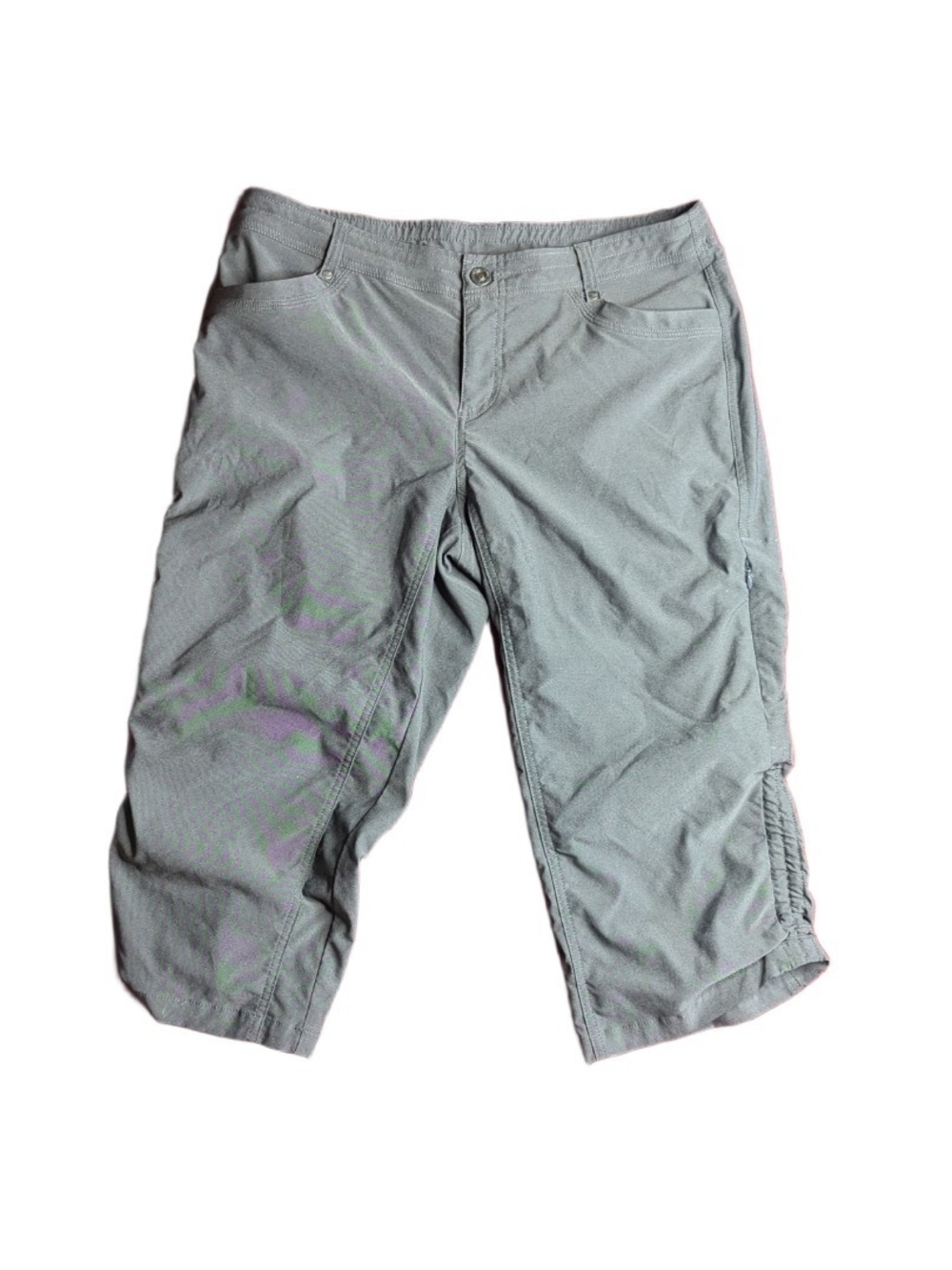 KUHL Pants Womens Trekr Kapri Gray Outdoor Hiking Capri CInch Side Size 12